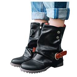 YJING Stiefeletten Damen Regen Stiefeletten Damen Peeptoe Stiefeletten Damen Schwarz Boots Damen Mit Absatz Chealsy Boots Damen Biker #A0831505 Schwarz 39 von YJING