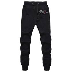 YJYP Kpop Stray Kids Sweatpant Felix Jisung Hyunjin Jeongin Hip Hop Sport Pant Unisex Hose, Schwarz, S von YJYP