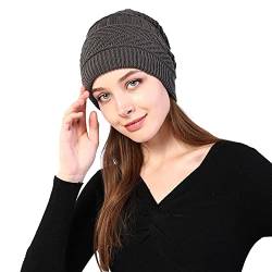 YJZQ 2-In-3 USB Beheizte Strickmütze Damen Beanie Mütze Herren Wintermütze Wiederaufladbare USB Winter Warme Fliegermütze Kappe zum Camping Joggen Radfahren Skifahren und Geschenke für Männer Frauen von YJZQ