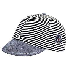 YJZQ Babymütze Schirmmütze Baumwolle Kleinkind Baseball Cap Streifen Schiebermütze Frühling Sommer Sonnenhut für Jungen Mädchen von YJZQ