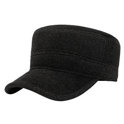 YJZQ Baseball Cap Winter Baseballmütze Ohrenklappen Flatcap Herren Wintercap mit Ohrenschutz Verstellbar Baseballcap Warme Wollcap für Männer Herren von YJZQ