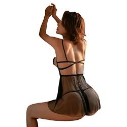 YJZQ Damen Dessous Set Sexy Unterwäsche Erotische Dessous Rückenfrei Spitze Bodysuit Mit Tanga Erotisch BH und Höschens Set Erotic Nachtwäsche Frauen V-Ausschnitt Dessous für Sex Erotische von YJZQ