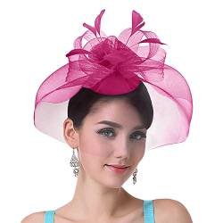 YJZQ Fascinator Hut Vintage Schleier Hut 1920er Hochzeitshut Hochzeit Braut Elegant Feder Mesh Gesichtsschleier Hut Cocktail Tea Party Kopfbedeckung Braut Kostüm Accessoires von YJZQ