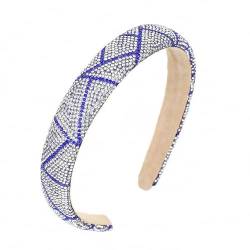 Stirnband, Haarbänder, Damen, 2,5 cm, Strass-Haarband, Dame, rutschfestes Haar, dekorieren Sie Stirnband, gezahnter Haarreifen, Kristall-Haar-Accessoires (Color : Blue, Size : One Size) von YJzhAHanG