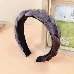 Stirnband, Haarbänder, Damen-Stirnband, einfarbig, geflochtenes Haarband, breite seitliche Kopfbedeckung, Haarschmuck for Erwachsene, Herbst (Color : Purple hairband, Size : One Size) von YJzhAHanG