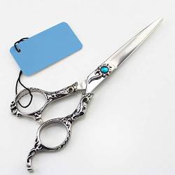 Profi Haarschere Friseurschere 6 Zoll Haarschneideschere, Rostfrei 440c Hohe Härte Japanischen Salon Haare Schneiden, Haar Dünner Friseur Professionelle Werkzeuge,A,flat cut 6 inch von YK SCISSORS