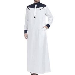 Kaftan Herren Gebetskleidung für Männer Burka Arabische Kleidung Herren Islamische Kleidung Herren Abaya Herren Gebetskleidung Robe Muslimische Kleider Herren Thobe Gebetskleidung Männer (a-Navy, S) von YLLQXI