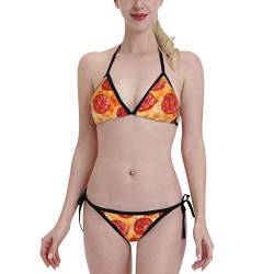 YLLYQHSC Neglegei 3D Pizza Pepperoni Bikini Set Badeanzüge für Frauen Badeanzüge ohne Felgen Badeanzug, 3D Pizza Pepperoni, onesize von YLLYQHSC