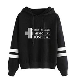 YLWX Herren Damen Hoodies Grey's Anatomy Kapuzenpullover Druck Pullover Sweatshirt Grey-Sloan Memorial Hospital,Black-L von YLWX