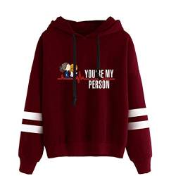 YLWX Herren Damen Hoodies Grey's Anatomy Kapuzenpullover Druck Sweatshirt You're My Person,Red1-M von YLWX