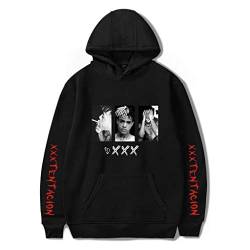 YLWX Herren Kapuzenpulli RIP Xxxtentacion Hoodies Unisex Gedruckte Hooded Sweatshirt Mit Tasch,Black-L von YLWX