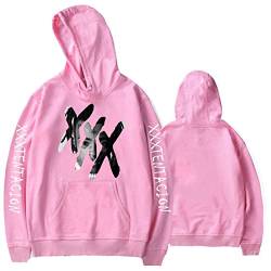 YLWX Herren und Damen Kapuzenpullover Xxxtentacion Hoodie Frühling Locker Langarm Crew Neck 3D Gedruckt Kapuzensweatshirt (Color : Pink, Size : 4XL) von YLWX