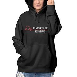 YLWX Hoodies Grey's Anatomy Kapuzenpullover Damen Pullover Locker Langarm Crew Neck Sweater (Color : 1, Size : L) von YLWX