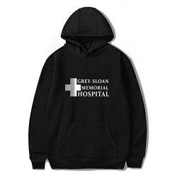 YLWX Mens Womens Hoodies Grey's Anatomy Frühling Und Winter Sweatshirt Grey-Sloan Memorial Hospital,Black-M von YLWX