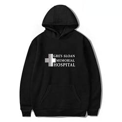 YLWX Mens Womens Hoodies Grey's Anatomy Frühling Und Winter Sweatshirt Grey-Sloan Memorial Hospital,Black-XL von YLWX