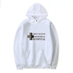 YLWX Mens Womens Hoodies Grey's Anatomy Frühling Und Winter Sweatshirt Grey-Sloan Memorial Hospital,White-S von YLWX