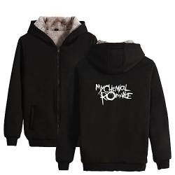 YLWX Unisex Hoodie My Chemical Romance Kapuzenpullover Lässiger Pullover Langärmeliges Zipper Thicken Sweatshirt (Color : Schwarz, Size : 3XL) von YLWX