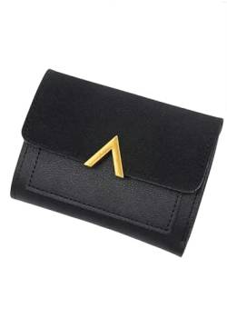 YLXCKGS Geldbörse Frauen Brieftasche Kurzmünze Geldbörse Kartenhalter Handtasche Damen Kleine Brieftasche Frau Haspin Mini Clutch Money Bag-Schwarz von YLXCKGS