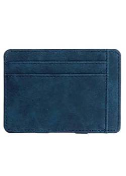 YLXCKGS Geldbörse Männer Pu Leder Brieftasche Münztasche Kreditkarte Halbhalter Münzzeißel Slim Slim Slim-Blau von YLXCKGS