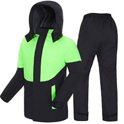 YLZBA Wasserdichter Anzug Für Herren Regenanzug Outdoor-Klettern Reflektierend Regenkombi Regenjacke Licht Atmungsaktiv Reflektierende Fahrrad Arbeits Jacke Split-Typ Riot Regen von YLZBA