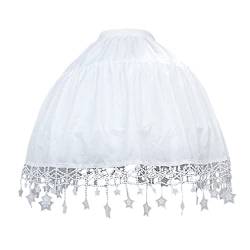 YM YOUMU Damen Petticoat Unterrock mit glänzenden Punkten Sternen Erwachsene Tutu Tüll Mesh Rock für Crinoline Lolita Kleid, D-weiß, Einheitsgröße von YM YOUMU