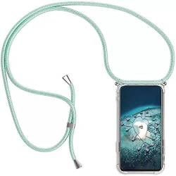 YMCASE Handykette Handyhülle für Nokia G10/G20/Nokia 6.3 mit Band - Transparent Handy-Kette Handy Hülle mit Kordel zum Umhängen Handyanhänger Halsband Lanyard Case-Grün von YMCASE