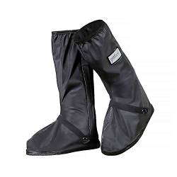 YMTECH Regenüberschuhe Wasserdicht Schuhe Überschuhe, Outdoor Rutschfester Schuhüberzieher Fahrrad Regenschutz Regenschuhe (Lang, 46-47 EU) von YMTECH