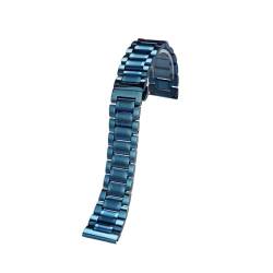 YMURAL RHAIYAN 18mm 20mm 21mm 22mm Neues blaues Edelstahl-Armbandarmband, Metallarmband, Herren- und Damenmode, passend for die wichtigsten Uhrenmarken (Color : A-Blue, Size : 18mm) von YMURAL