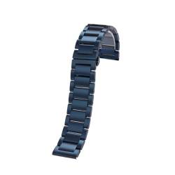 YMURAL RHAIYAN 18mm 20mm 21mm 22mm Neues blaues Edelstahl-Armbandarmband, Metallarmband, Herren- und Damenmode, passend for die wichtigsten Uhrenmarken (Color : C-Blue, Size : 18mm) von YMURAL