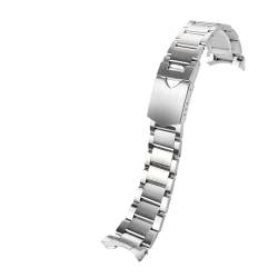 YMURAL RHAIYAN 22 mm massives Edelstahl-Armband, passend for T-udor Black Bay 79230 79730 Heritage Chrono Uhrenarmband, ohne Niete (Color : Silver, Size : 22mm) von YMURAL