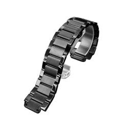 YMURAL RHAIYAN 27mm * 19mm Edelstahl-Uhrenarmband, passend for Uhrenarmband der Big Bang-Serie, Herren- und Damenuhrenzubehör (Color : Noir, Size : 21-13mm) von YMURAL