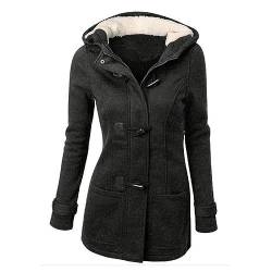 YNIEIAA Kapuzenjacke Damen Einfarbiges Halbhoher Kragen Trompetenärmel Skijacke Mädchen Freizeit Lederjacke Teddy Fleecejacke Damen für Mädchen für Sportlich von YNIEIAA