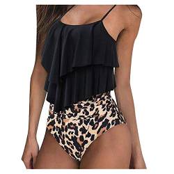 Bademode Damen Bikini Lascana Bikini Large Sizes Badeanzug Beachwear Zweiteiliger Badeanzug Swimsuit Tankini Damen bauchweg Neckholder Swimsuit Top High Waist Bikini Elegant Push Up Swimwear von YNnkian