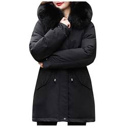 YNnkian Damen Jacke Kapuzen Windbreaker Winterjacke Damen Jacke Parka Outdoor Gefütterte Steppjacke Jacke lang Mantel Winterjacke Winterjacke Outdoorjacke für Damen von YNnkian