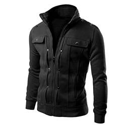 YNnkian Mantel für Herren, Bikerjacke Lederjacke Winterjacke Lederjacke Herren Hoodie Zip-Hoodie Sportswear Herren Outdoor Steppjacke von YNnkian