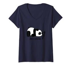 Damen Just a lazy day Fauler Panda Kawaii Mann Frau Kind T-Shirt mit V-Ausschnitt von YO! Diese Klamotten