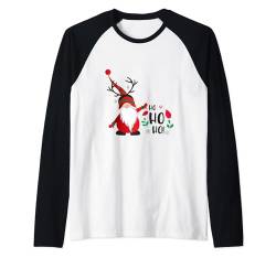 Ho Ho Ho Mini Weihnachtsmann-Zwerg Rentier Weihnachten Raglan von YO! Diese Klamotten