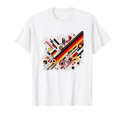 Deutsch Banner Fan Deutschland Flagge Abstrakte Kunst T-Shirt von YO!