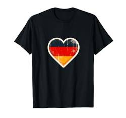 Deutsche Fan Deutschland Flagge Flagge Herz Retro Vintage T-Shirt von YO!