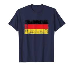 Distressed Deutsch Banner Fan Deutschland Flagge Retro Vintage T-Shirt von YO!