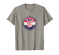 Retro Vintage Patriotische Kroatien Banner Flagge Kroatien Fan T-Shirt von YO!