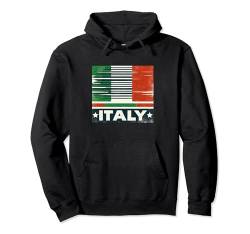Vintage Italienisches Banner Fan Italien Flagge Retro Kunst Pullover Hoodie von YO!