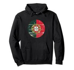 Vintage Portugiesisches Banner Fan Portugal Flagge Retro Pullover Hoodie von YO!