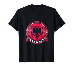 Vintage Retro Patriotische Albanische Banner Flagge Albanien Fan T-Shirt von YO!