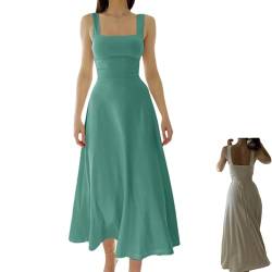 YODAOLI 2023 New Women’s Thick Straps Midi Dress Semi Formal Party Dresses for Women (Green,L) von YODAOLI