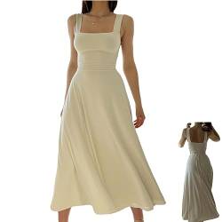 YODAOLI 2023 New Women’s Thick Straps Midi Dress Semi Formal Party Dresses for Women (White,S) von YODAOLI