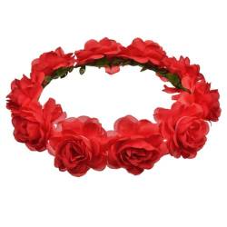Blumen-Haarband, Krone, Blume, leicht, realistisch, Rosengirlande, Kopfschmuck von YOFAPA