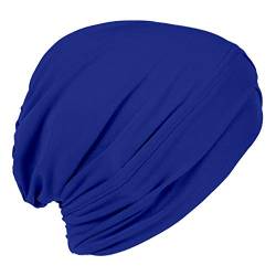 YOFASEN Damen Kopfbedeckung - Elastizität Einfarbig Turban Mütze Damen Weich Chemo Hut Schlaf Turban, Tiefes Blau,1 Stück von YOFASEN