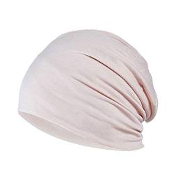 YOFASEN Slouchy Beanie Mütze - Chemo Cancer Kopfbedeckung aus Baumwolle Schlafmütze Turban Kopfbedeckung Strecken Muslimisches Kopftuch für Frauen Männer, Beige, One Size von YOFASEN