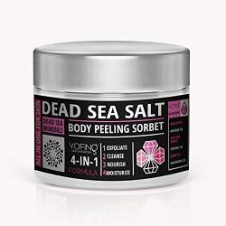Totes Meer Salz Körperpeeling Body Scrub Sorbet - Nahrhaftes Salzpeeling Stimuliert die Zellerneuerung mit Aloe Vera Extrakt und Avocadoöl von YOFING NEW GENERATION